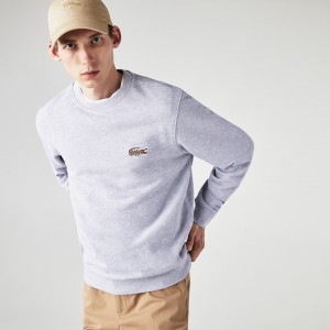 Moletons Lacoste Masculino Cinzentas Branco x National Geographic Organic Cotton KS0-69766F4