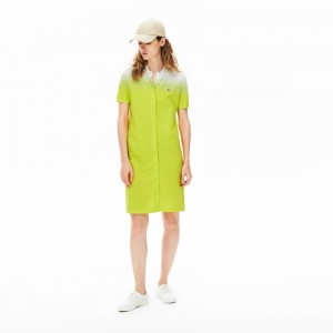 Vestido Polo Lacoste Feminino Amarelas Branco Made in France Cotton Piqué IP9-22332K1