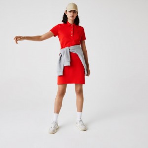 Vestido Polo Lacoste Feminino Vermelhas Stretch Cotton Piqué IH2-07280A5