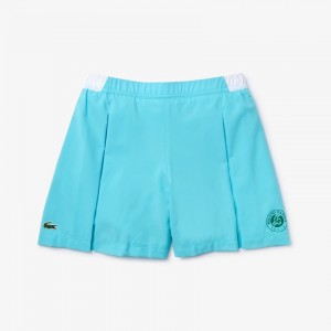 Saias Lacoste Criança Turquesa Branco Verdes SPORT Roland Garros Culotte HG2-89568X9