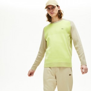 Suéteres Lacoste Masculino Bege Amarelas Motion Breathable Color-Block MI4-79297U4