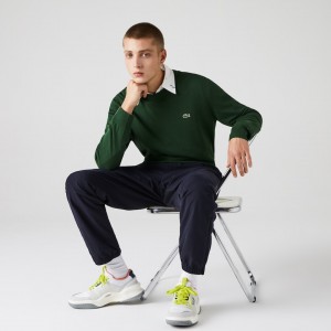 Suéteres Lacoste Masculino Verdes Organic Cotton Crew Neck KQ8-35683B2