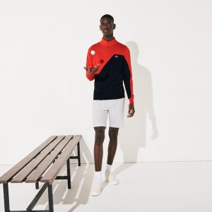 Suéteres Lacoste Masculino Vermelhas Azul Marinho Azuis SPORT Breathable Knit Crew Neck Golf TA5-49684Q1