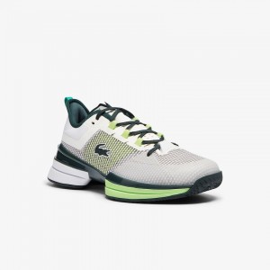 Tenis Lacoste Masculino Branco Verdes AG-LT 21 Ultra Textile LA4-65066A2