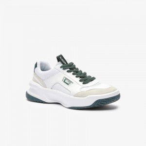 Tenis Lacoste Masculino Branco Verdes Escuro Ace Lift Colourblock Leather Reflective TS1-88028C0