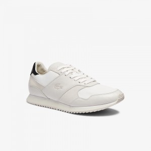 Tenis Lacoste Masculino Branco Pretas Aesthet Luxe Leather AJ0-98759Z8