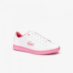 Tenis Lacoste Criança Branco Rosa Carnaby Evo Lace-up Synthetic KS1-45234F1