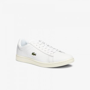 Tenis Lacoste Masculino Branco Cinzentas Carnaby Evo Leather Accent KP5-27732Y2