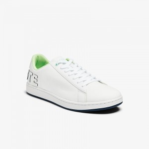 Tenis Lacoste Masculino Branco Azul Marinho Carnaby Evo Leather and Citrus Accent RO2-98059C8