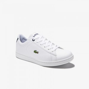 Tenis Lacoste Criança Branco Azul Marinho Carnaby Evo Mesh-lined Tonal Synthetic ZC8-82018V7