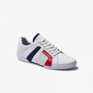 Tenis Lacoste Masculino Branco Azul Marinho Chaymon Club Leather and Mesh CM3-05880W7