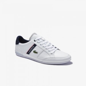 Tenis Lacoste Masculino Branco Bege Chaymon Textile and Synthetic WW1-57745T5