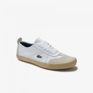 Tenis Lacoste Feminino Branco Branco Contest Leather and Suede IN4-41294V2