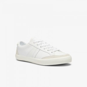 Tenis Lacoste Feminino Branco Cinzentas Coupole Leather Textured TC1-73847R6