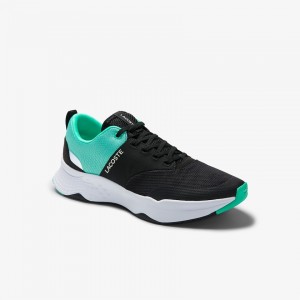 Tenis Lacoste Masculino Pretas Turquesa Court-Drive Plus Textile QS5-15261K1