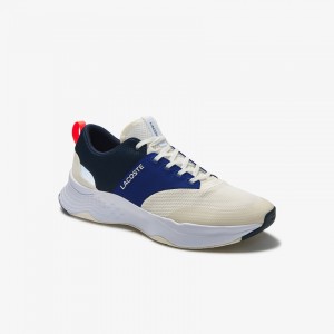 Tenis Lacoste Masculino Branco Azul Marinho Court-Drive Plus Textile ID3-35253D2