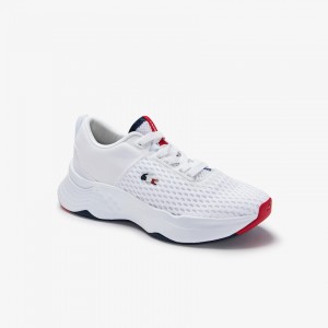 Tenis Lacoste Feminino Branco Azul Marinho Vermelhas Court-Drive Tricolour Textile RW9-71837W8