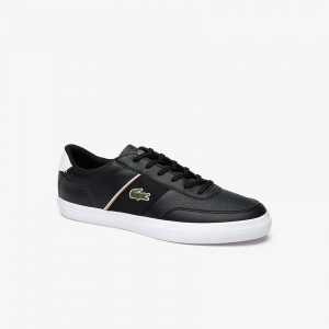 Tenis Lacoste Masculino Pretas Branco Court-Master Tumbled Leather AS1-39793R1