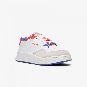 Tenis Lacoste Feminino Branco Coral Court Slam Synthetic and Leather CC0-99129G5