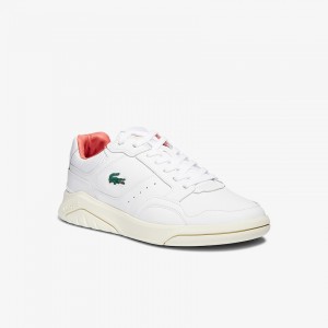 Tenis Lacoste Masculino Branco Bege Game Advance Luxe Leather and Synthetic BI4-86198W2