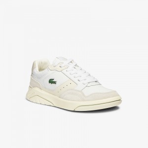 Tenis Lacoste Feminino Branco Branco Game Advance Luxe Leather and Suede ZL9-38703J2