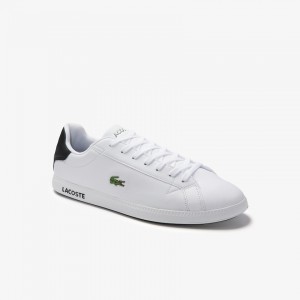 Tenis Lacoste Masculino Branco Pretas Graduate Leather NR7-89188T2