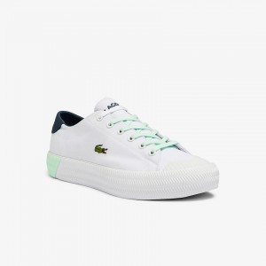 Tenis Lacoste Feminino Branco Luz Azuis Gripshot Canvas and Leather NJ2-60996D0