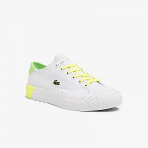 Tenis Lacoste Feminino Branco Luz Amarelas Gripshot Canvas and Leather DU3-23982O6