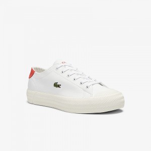 Tenis Lacoste Feminino Branco Bege Gripshot Leather and Suede CD5-09250O1