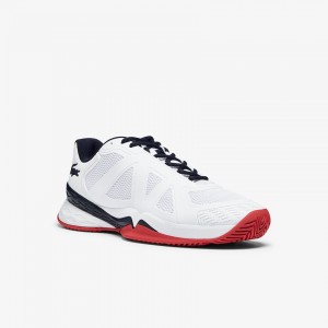 Tenis Lacoste Masculino Branco Coral LC Scale II Textile JC0-28002W8