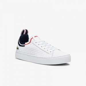 Tenis Lacoste Feminino Branco Bege La Piquée Textile EP2-47534O0