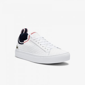 Tenis Lacoste Masculino Branco Bege La Piquée Textile IP4-62316D6
