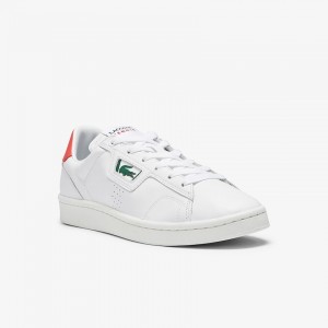 Tenis Lacoste Feminino Branco Bege Masters Classic Leather FB3-08280K7