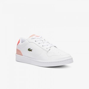 Tenis Lacoste Criança Branco Rosa Masters Cup Leather and Synthetic PR4-27432F5