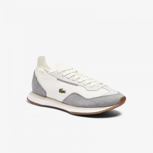 Tenis Lacoste Masculino Branco Cinzentas Match Break Textile WJ6-77047B1