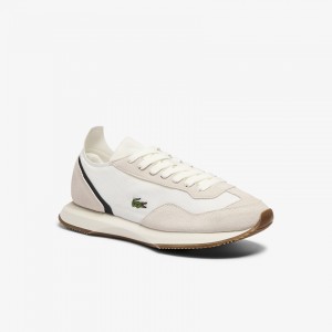 Tenis Lacoste Feminino Bege Verdes Match Break Textile and Suede UR9-10711T6