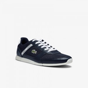 Tenis Lacoste Masculino Azul Marinho Branco Menerva Sport Textile and Leather FV4-49724H7