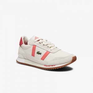 Tenis Lacoste Feminino Bege Rosa Partner Retro Leather PN1-44794L7