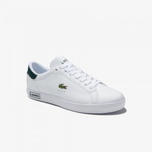 Tenis Lacoste Masculino Branco Verdes Escuro Power Court Low Top XV2-79777S5