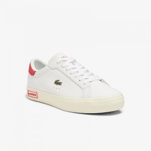 Tenis Lacoste Feminino Branco Rosa Powercourt Leather EG8-65056L6