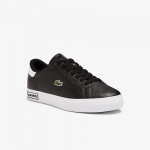 Tenis Lacoste Feminino Pretas Branco Powercourt Leather and Synthetic NN0-50155E5