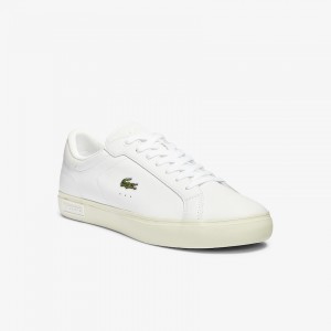 Tenis Lacoste Masculino Branco Branco Powercourt Smooth Leather QP7-91409B8