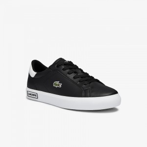 Tenis Lacoste Criança Pretas Branco Powercourt Synthetic SY9-64576J6