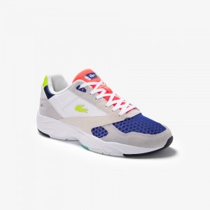 Tenis Lacoste Masculino Luz Cinzentas Luz Verdes Storm 96 LO Textile, Synthetic and Suede IM4-29222D8