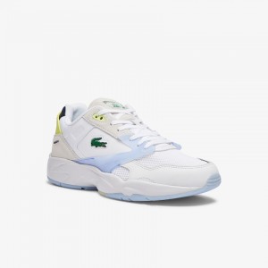 Tenis Lacoste Masculino Branco Coral Storm 96 LO Textile and Leather SU5-14961N9