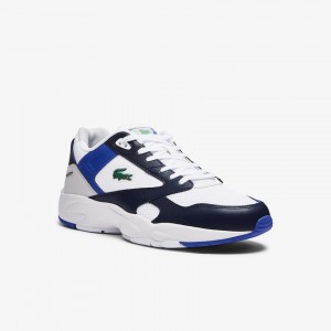 Tenis Lacoste Masculino Branco Azul Marinho Storm 96 Lo Mesh Colour-Pop MM6-35383Y2