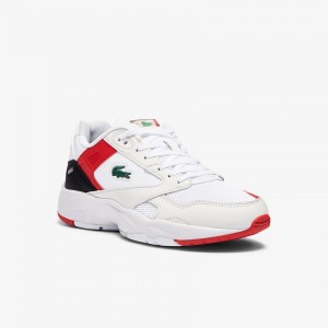Tenis Lacoste Feminino Branco Vermelhas Storm 96 Lo Synthetic and Leather WS2-35813Y0