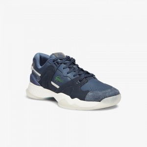 Tenis Lacoste Masculino Azul Marinho T-Point Leather and Suede IT3-56245L6
