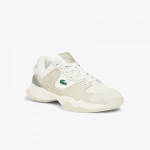Tenis Lacoste Feminino Branco Branco T-Point Nubuck Leather XG6-79807F9