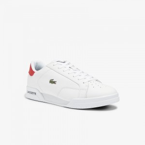 Tenis Lacoste Masculino Branco Bege Twin Serve Leather Colour-Pop ET8-05590B4